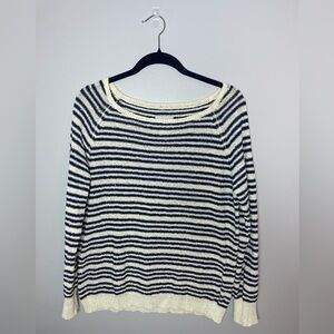 Steven Alan Navy and Cream Striped Sweater